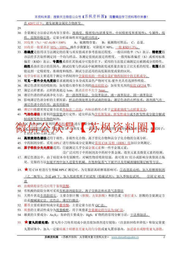 中药制剂分析